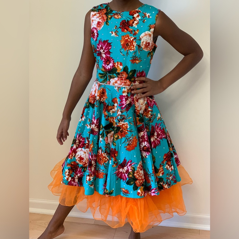 Teal floral dress CL